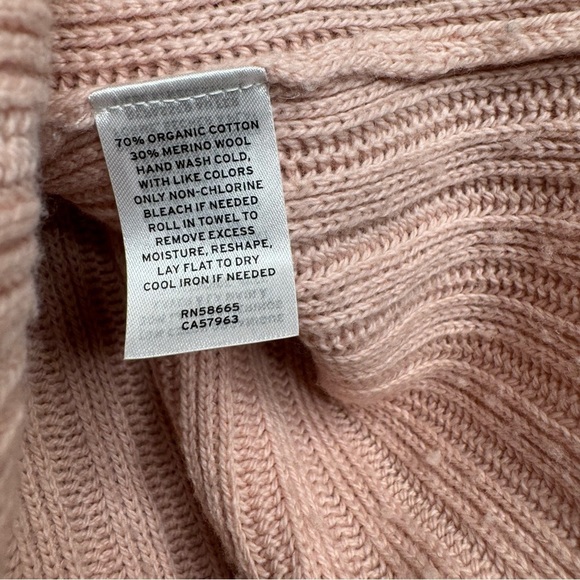 Nordstrom Organic Cotton & Merino Wool Turtleneck Sweater Baby Pink S - Picture 5 of 10